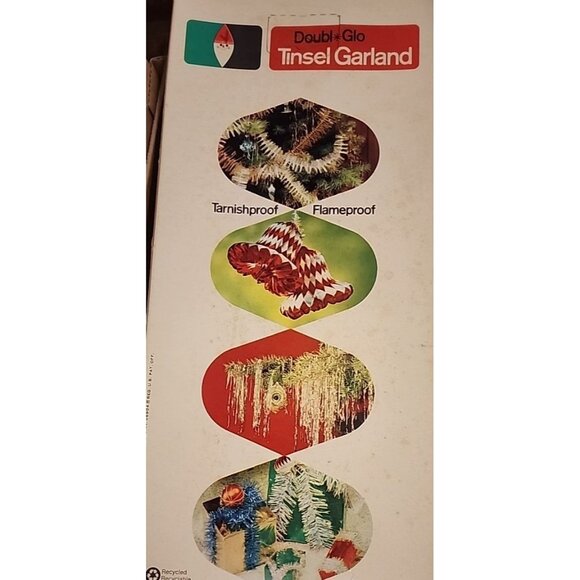 Vintage 1970 Double Glo Tinsel Garland SILVER 25 Feet - Picture 4 of 5